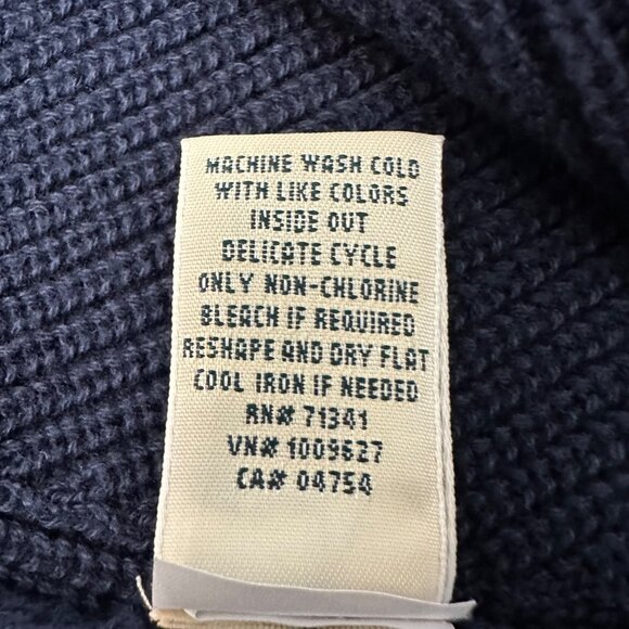 LL Bean Cardigan Women L Reg Navy Blue Knit Duster Long Pockets Open Sweater - Picture 8 of 12